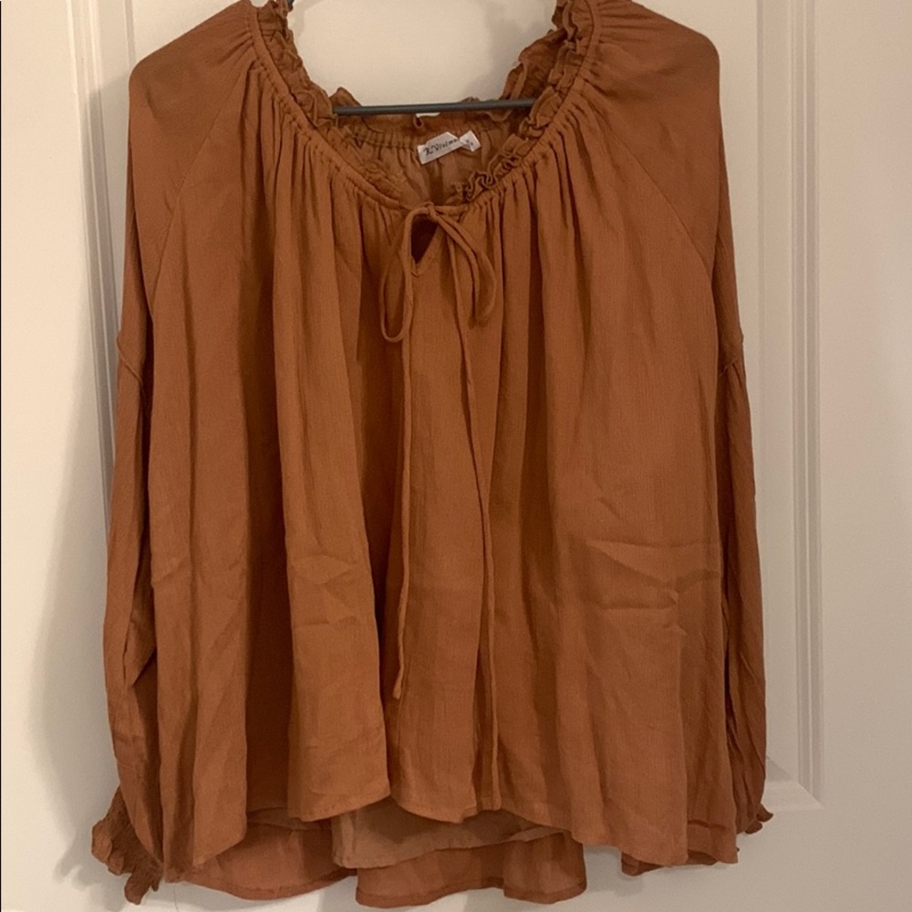 Long sleeve off the shoulder blouse